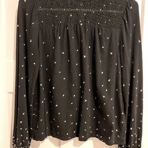 Small Lucky Brand women’s dress shirt  Black. White flowers. Very comfortable.